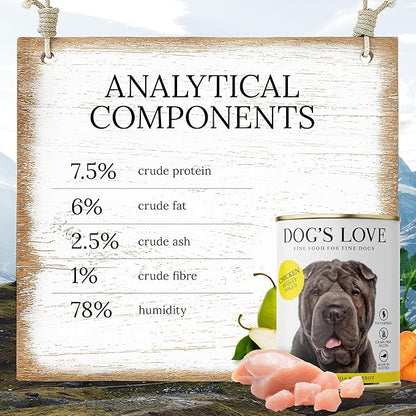 DOG'S LOVE Single Protein, Limited Ingredients, Ethically Sourced, Grain Free Wet Dog Food - Canned Soft Dog Food, Grain Free Dog Food for Your Dog - Premium Can Dog Food | 6 cans (14.1 Oz, Chicken)