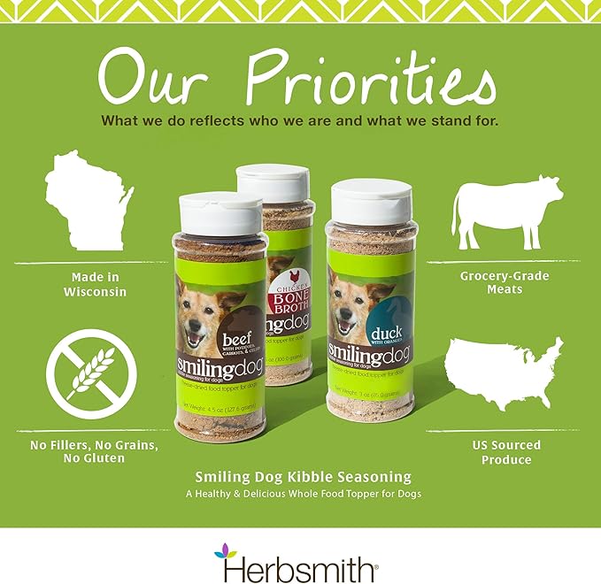 Herbsmith Kibble Seasoning – Freeze Dried Raw Salmon – DIY Raw Coated Kibble Mixer - Dog Food Topper for Picky Eaters, 6.2 oz [Bundle x5]