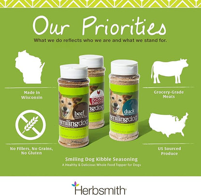 Herbsmith Kibble Seasoning – Freeze Dried Raw Salmon – DIY Raw Coated Kibble Mixer - Dog Food Topper for Picky Eaters, 6.2 oz [Bundle x5]