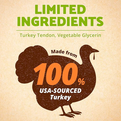 Afreschi Natural Turkey Tendon Lollipop Pack of 4, Dog Treat for Signature Series, All Natural Human Grade Puppy Chew, Turkey Sourced from USA, Rawhide Alternative