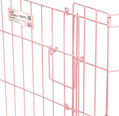 MidWest Homes for Pets Dog Exercise Pen & Playpen, 24" W x 24" H, with Door, Pink