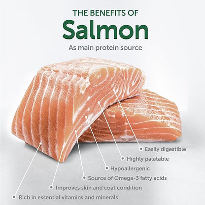Nature's Protection Superior Care Grain Free Dry Dog Food - Healthy Dog Food for All Breeds Light Coated Dogs - Balanced, Super Premium Dog Food for Junior Dogs - 1 Pack of 22lb Salmon Flavor