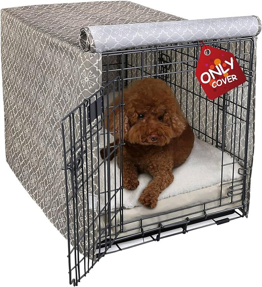 Explore Land Pattern Dog Crate Cover for 54 Inches Wire Cage, Heavy-Duty Polyester 1 2 3 Doors Standard Metal Pet Kennel Enclosure (Vintage Violet)