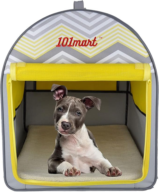 Premium Soft-Sided Folding Pet Tent | Portable Pet Crate for Home and On The Go | Made from Heavy-Duty Water-Resistant Canvas Fabric | Perfect for Indoor and Outdoor Use
