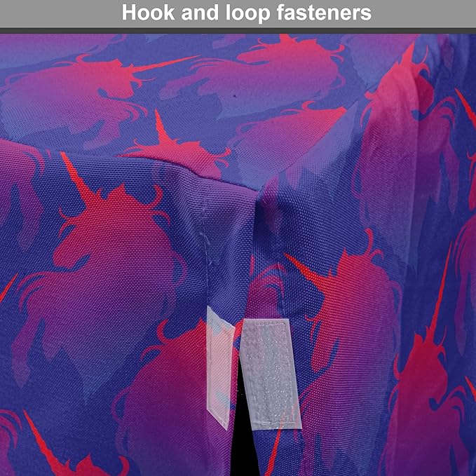 Lunarable Myth Dog Crate Cover, Pattern with Unicorn Silhouettes in Ombre, Easy to Use Pet Kennel Cover for Medium Large Dogs, 36 Inch, Indigo Magenta