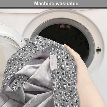 Lunarable Casino Dog Crate Cover, Playing Cards Abstract Style with Monochrome Display Gambling Theme, Easy to Use Pet Kennel Cover for Medium Large Dogs, 36 Inch, Black White Grey