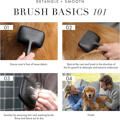 Tweezerman Dog and Cat Slicker Brush for Large Pets, Grooming Brush with Coated Bristles to Prevent Scratching and Ergonomic Handle