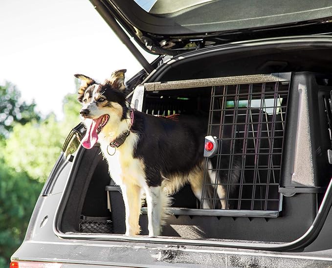 Ferplast Atlas Vehicle SUV Dog Crate, Assembled Car Dog Crate Measures 32L x 20W x 24H & is Ideal for Small to Medium Dog Breeds, Black
