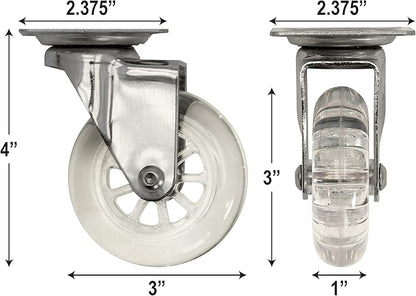 SportPet Designs Plastic Kennels Heavy Duty Wheels Replacement - Set of 4 (CM-10057-CS01)