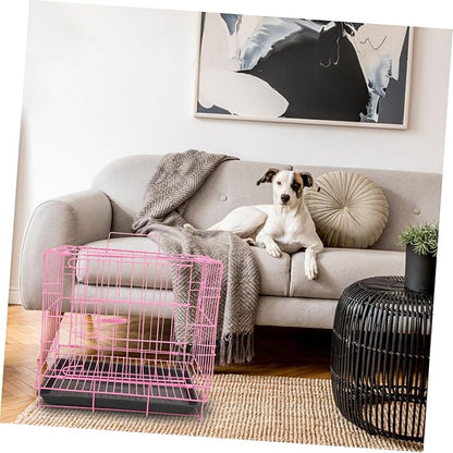 Large Dog Crate Pet Folding Cage Collapsible Dog Cage Dog Crate Small Metal Wire Dog Crate with Leak- Pan Portable Pet Cage for Puppy Small Cat Rabbit 13.78 x 10.24 x 13.39 in