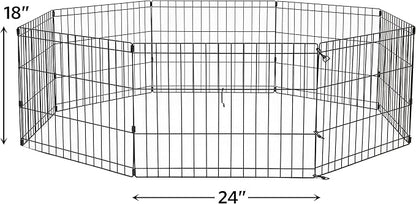 New World Dog Exercise Pen & Playpen, 24" W X 18" H, No Door, Black B550-18