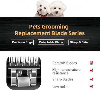 #10 Dog & Cat Clipper Blade: Titanium Coated SK2 Steel, Universal Fit for Andis, Oster, Wahl - 1/16" Cut for Precise Trims