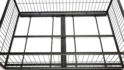 Homey Pet 43" Dog Whelping Box for Puppies, Heavy Duty Metal Whelping Box for Small Breed Dogs with Washable Plastic Floor, Removable Tray and Four Lockable Wheels