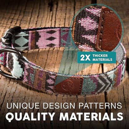 Embark Urban Dog Collar – Dog Collar Stylish & Durable Nylon Dog Collar for Large Dogs, Small Dogs & Medium Dogs.Comfortable Pet Collar Strong Buckles for Any Size Breed (Aztec, Small)