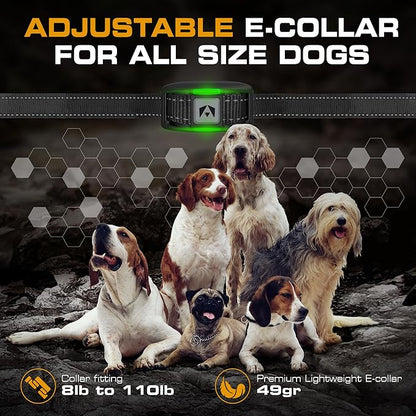 INVIROX Dog Training Collar [2025 Edition] 123 Levels Dog Training Collar with Remote 1100yd Range E Collar for Dogs Training 100% Waterproof Rechargeable, Manual Bark Collar for Large Dog