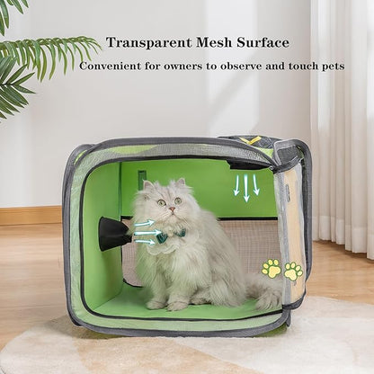 pet k9 Pet Dog Cat Drying Box | Waterproof, Anti-Hair Flying Portable Foldable Room Crate Cage for Small Medium and Large Dogs (Apple Green)