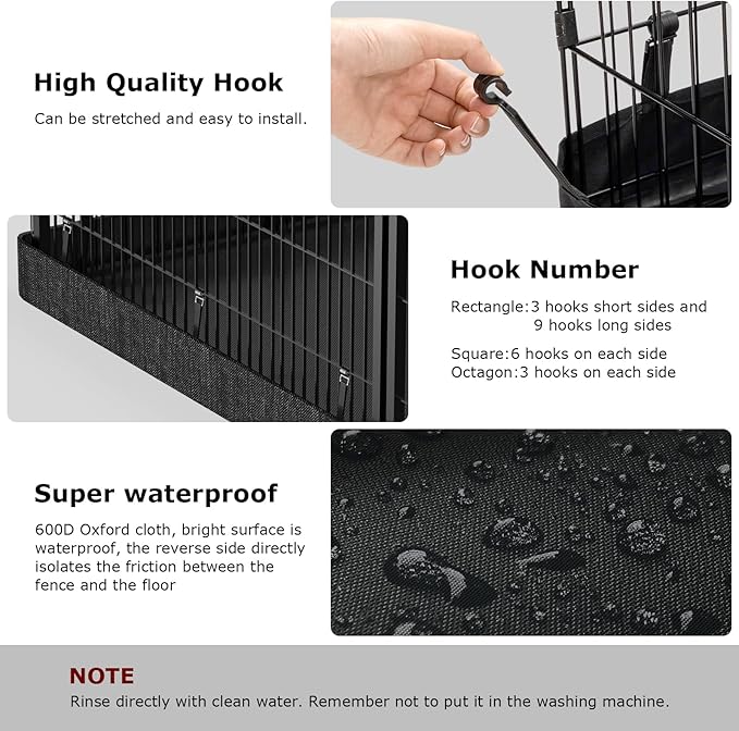 PJYuCien Bottom Pad - Fits 8 Panels 24 Inch Width Plastic/Metal Pet Pen Octagonal Dog Playpen(Note: Only Pen Bottom Pad, No Playpen!!!)