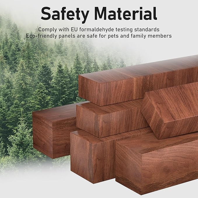 Dog Crate Furniture, 32" Dog Kennel Furniture, Small Dog Kennel Indoor, Dog Crates for Small Dogs, Wooden Dog Crate with Wheels, Tray, Feeding Window