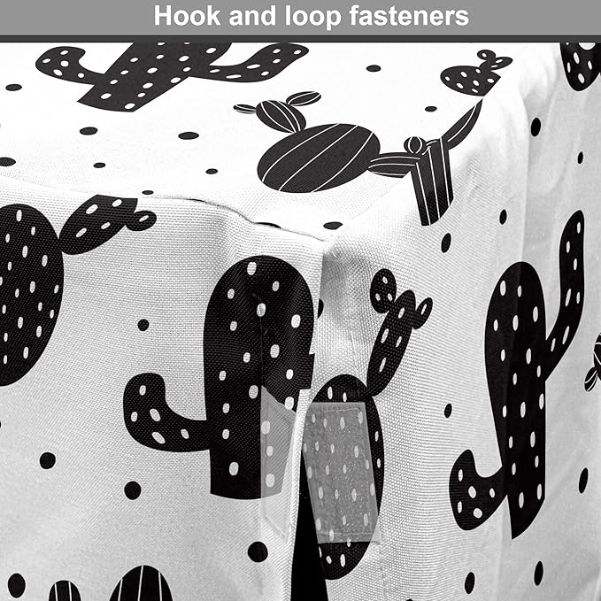 Ambesonne Cactus Dog Crate Cover, Monochrome Saguaro Succulent Botanical Continuous Pattern Plain Background, Easy to Use Pet Kennel Cover for Small Dogs Puppies Kittens, 22 Inch, Charcoal Grey