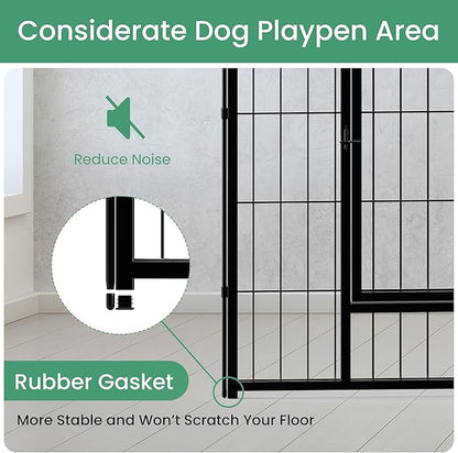 InfiniPower Dog Playpen for Yard, RV, Camping, 24 Inch 8 Panels Play Pen Indoor, Heavy Duty Indoor Outdoor Exercise Dog Pen for Puppies/Small Dogs, Black