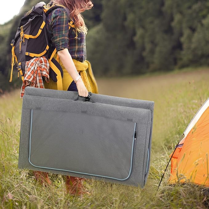 PETSFIT Travel Dog Crate, Soft Sided Dog Crate - 36 Inch Easy Set-up, Light, Sturdy, Comfy Inside with Thicken Mat, Collapsible Crate for Home and Travel Grey