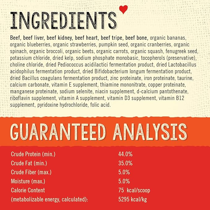 Stella & Chewy's Freeze Dried Raw Grass-Fed Beef Meal Mixers – SuperBlends Dog Food Topper – Grain Free, Protein Rich Recipe – 16 oz Bag