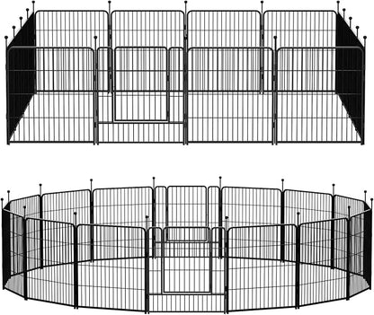 Dog Playpen, Dog Fences for The Yard, Portable Outdoor Dog Playpen for Large/Medium/Small Dogs, Foldable Metal Dog playpen, with Doors (New Thickened Version 8 Panels, 32")