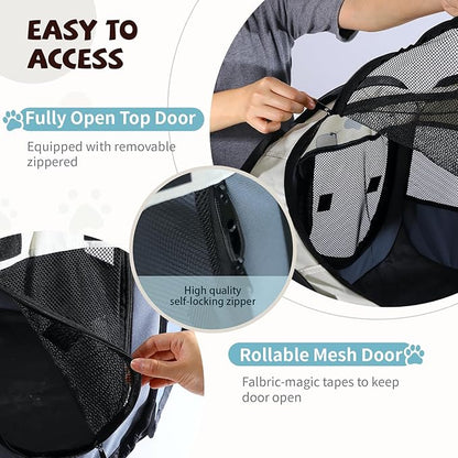 Portable Pet Playpen, Dog Playpen Foldable Pet Exercise Pen Tents Cat House Playground for Puppy Kitten Indoor Outdoor Travel Camping Use