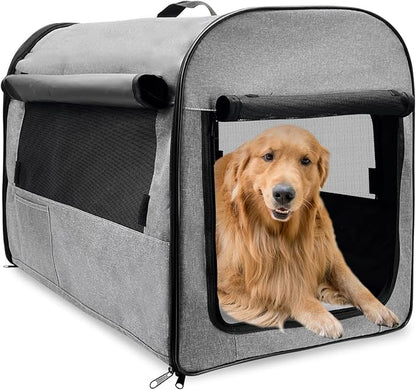 Hamiledyi Collapsible Dog Crate - Portable Soft Travel Kennel for Large Dogs - Indoor & Outdoor Foldable Pet Crate With Mesh Windows (28 x 20 x 22 Inch)