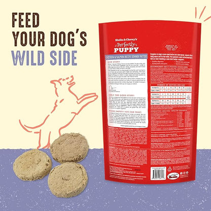 Stella & Chewy's Freeze Dried Raw Dinner Patties – Crafted for Puppies – Grain Free, Protein Rich Perfectly Puppy Chicken & Salmon Recipe – 14 oz Bag