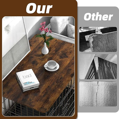 Dog Crate Topper Wood 30 Inch Dog Crate Topper Crate Table Topper Dog Kennel Topper for Decorative Dog Crate, Suitable for 30 Inch Wire Dog Crate (Furniture Style, Brown)