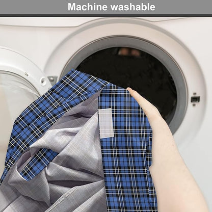 Lunarable Plaid Dog Crate Cover, Classical Old Fashioned Abstract Pattern Design Scottish Country Style, Easy to Use Pet Kennel Cover for Cats & Medium Dogs, 30 Inch, Violet Blue Black White