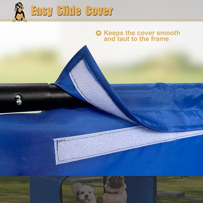 Outdoor Pet Shade Dog Shade Shelter, Versatile Pet Canopy Tent Pet Awning for Dogs, Cats, Small Animals and Livestock, 4'x4'x3' Waterproof, Sun Protection, Blue