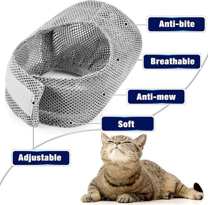 Weewooday 2 Pieces Cat Grooming Washer Mesh Bag Cat Muzzles Breathable Mesh Muzzles Adjustable Kitten Scratch Resistant Kitty Restraint Clothes Kitty Bath Bag for Bathing Nail Trimming Feeding(Gray)