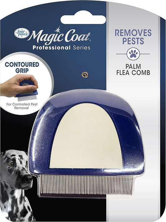 Magic Coat Professional Series Grooming Contoured Grip Palm Flea Comb for Dogs, 1 Count