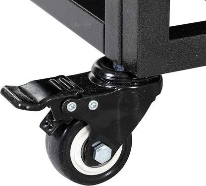 NicBex 51.2 Inch Heavy Duty Dog Crate Strong Metal Pet Kennel Playpen and Crate with Roof,Removable Trays and 4 Lockable Wheels,Furniture Style Dog Crate for Medium/Large Dogs,Black