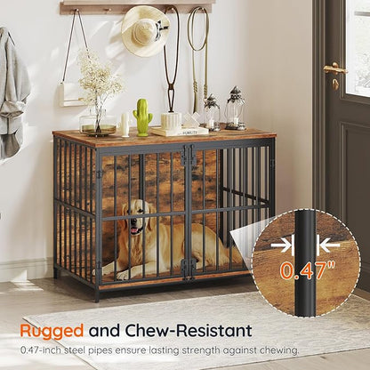 HOOBRO Dog Crate Furniture, 38.6" Large Dog Kennel Indoor