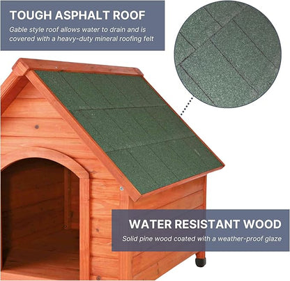 TRIXIE Natura Pitched Roof Dog House, 34.75" L X 30.5" W X 32.5" H