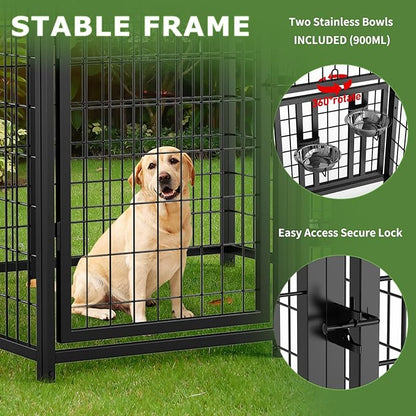 ROOMTEC Large Dog Kennel Outdoor Pet Pens Dogs Run (4'L x 4'W x 4.25'H)
