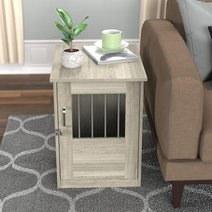 ClosetMaid Pet Crate End Table Furniture for Small Dogs or Cats Under 12 lbs, Earth Gray Wood Grain Finish