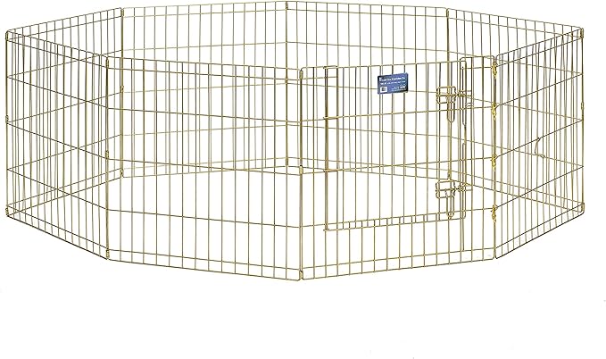 MidWest Homes for Pets Dog Exercise Pen & Playpen, 24" W x 24" H, No Door, Gold Zinc