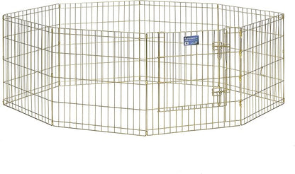 MidWest Homes for Pets Dog Exercise Pen & Playpen, 24" W x 24" H, No Door, Gold Zinc