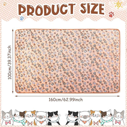 Tatuo 4 Pcs Dog Blanket Pet Puppy Blanket Puppy Teething Toys Paw Print Fleece Blanket for Pet Cat Soft Warm Sleep Mat Guinea Pig Cage Blanket(XX-Large(40 x 63 Inch),White, Coffee, Pink, Purple)