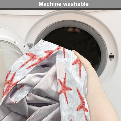 Lunarable Starfish Dog Crate Cover, Tropical Ocean with Sea Bubbles on Wavy Spiral Backdrop, Easy to Use Pet Kennel Cover for Medium Large Dogs, 36 Inch, Dark Coral Salmon