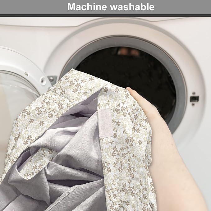 Ambesonne Flower Dog Crate Cover, Flowers Bouquet Blossoms Ornamental Simplistic Monochromic Summer Art, Easy to Use Pet Kennel Cover for Medium Large Dogs, 42 Inch, Beige Umber