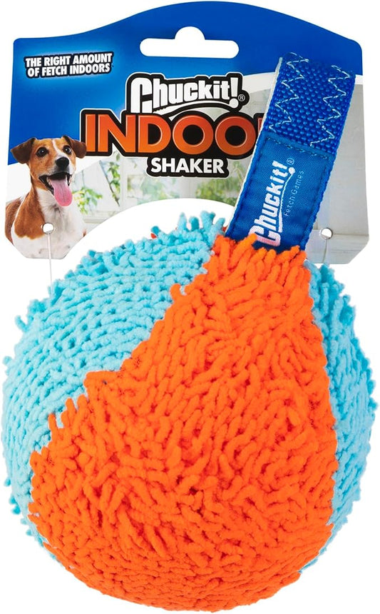 Chuckit! Indoor Fetch Shaker Dog Toy (7.5 Inch), Orange and Blue