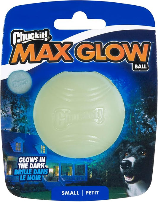 Chuckit! Max Glow Ball Dog Toy, Small (2 Inch Diameter) for dogs 0-20 lbs, Pack of 1