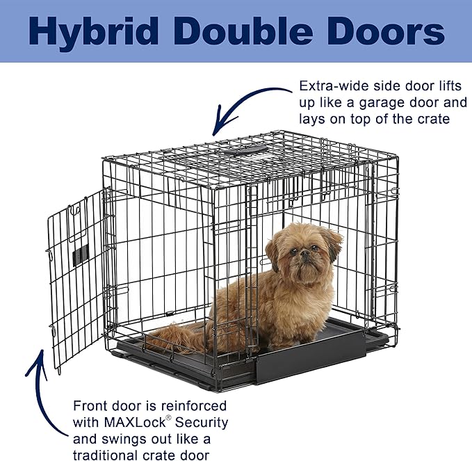 MidWest Homes for Pets Ovation Double Door Dog Crate, 24-Inch