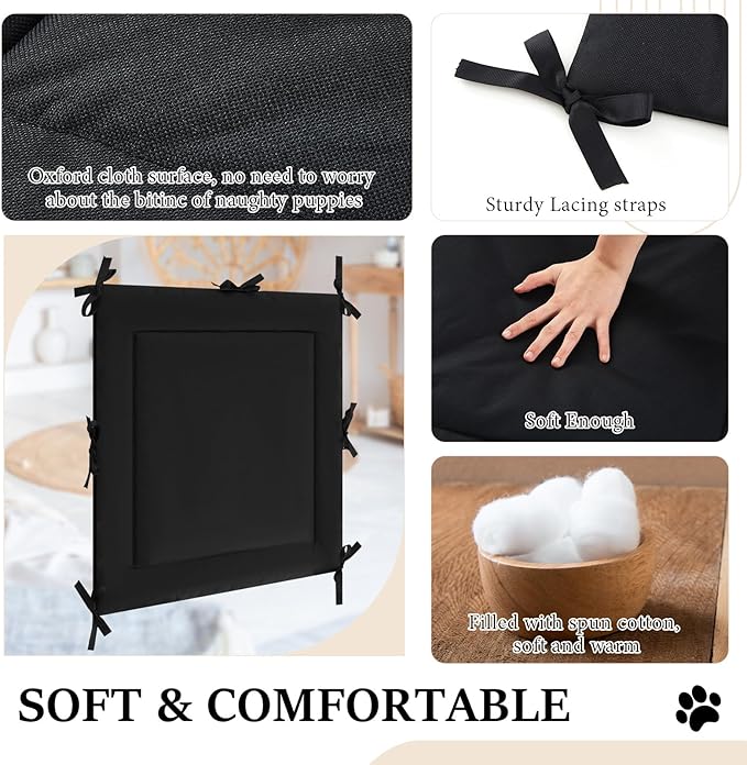 Thyle 2 Pcs Dog Crate Divider Panel for 36 Inch, Black Thick Dog Kennel Divider with Ties for Puppy Training(24 x 22.5 Inches for 36" Crate)