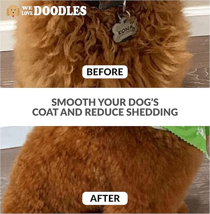 Pet Grooming Detangler Pin Dog Brush For Shedding and Removing Loose Fur, Lightweight Beech Wood with Gold Plated Pins for Long Hair [We Love Doodles]